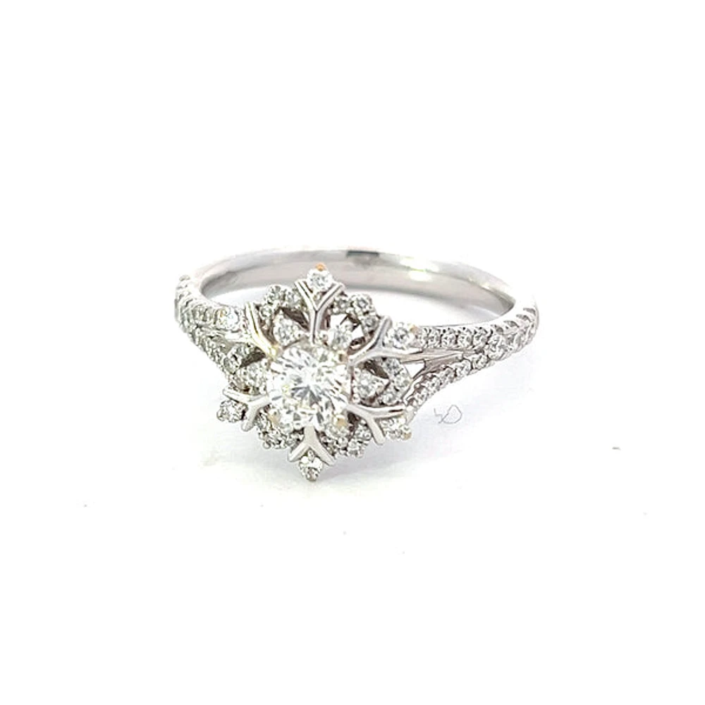 Previously Loved - Enchanted Disney Elsa 0.63 CT. T.W. Diamond Snowflake Engagement Ring 14K White Gold