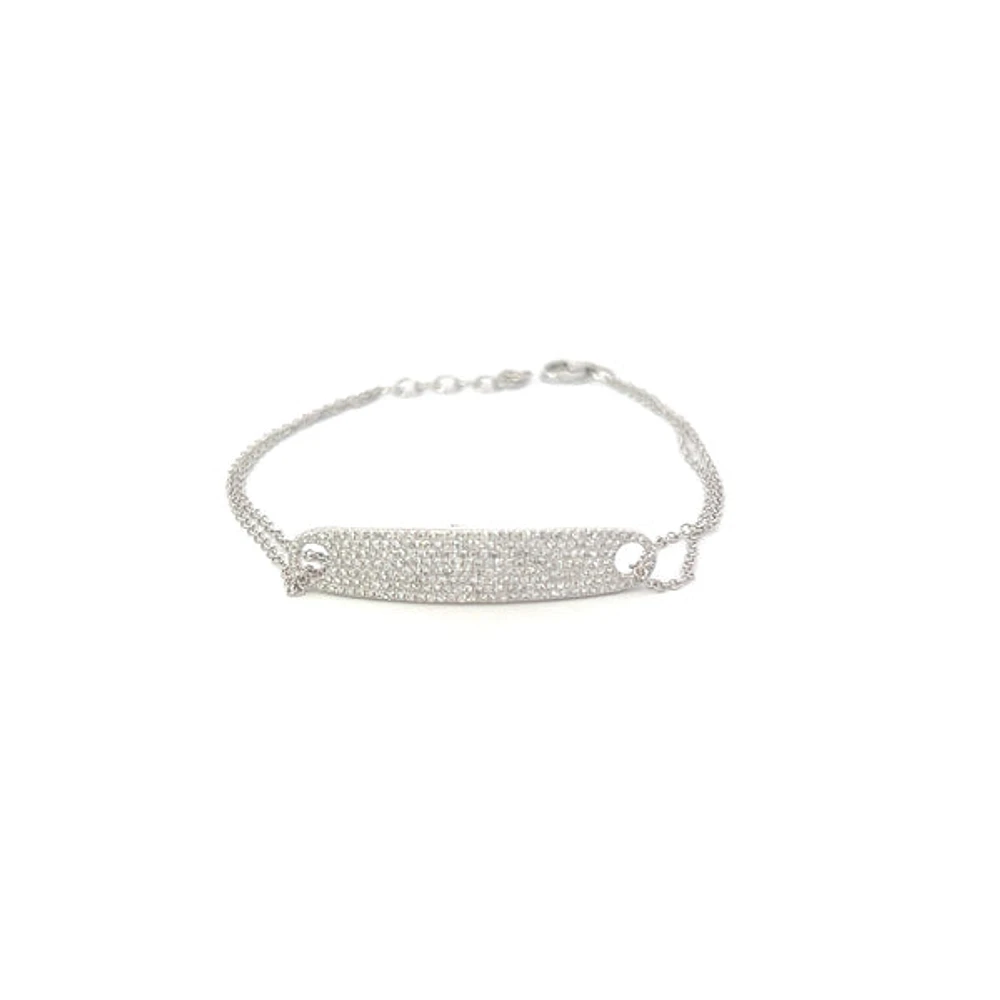 14K White Gold 0.52cttw Diamond Bracelet - 7"