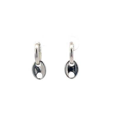 925 Sterling Silver Huggies with Dangling Marina