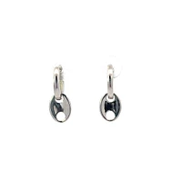 925 Sterling Silver Huggies with Dangling Marina