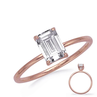 14K Emerald Cut Diamond Ring