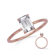 14K Emerald Cut Diamond Ring