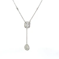 14K White Gold 0.65cttw Diamond Necklace, 18"