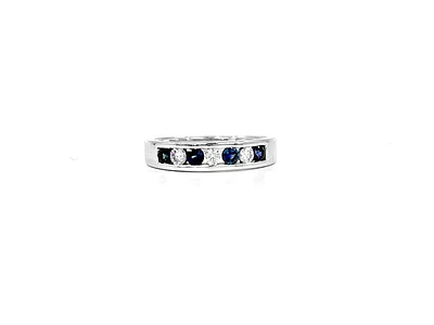 Tracking - 10K White Gold Sapphire & Diamond Band