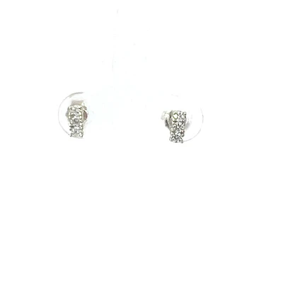 925 Sterling Silver Cubic Zirconia Bar Earrings