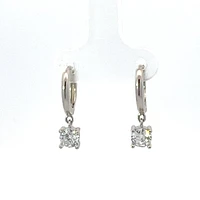 925 Sterling Silver Huggies with Dangling Cubic Zirconia