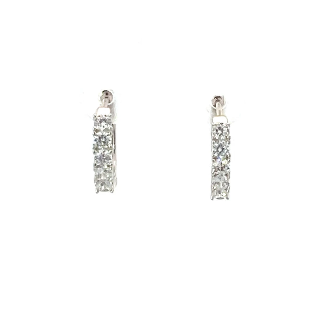 925 Silver Earrings Cubic Zirconia Huggies