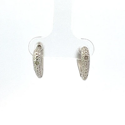 925 Silver Earrings Cubic Zirconia Heart Shaped Huggies