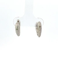 925 Silver Earrings Cubic Zirconia Heart Shaped Huggies