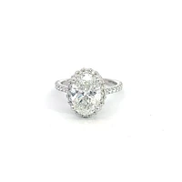 14K White Gold 3.54cttw Lab Grown Oval Cut Diamond Ring - /