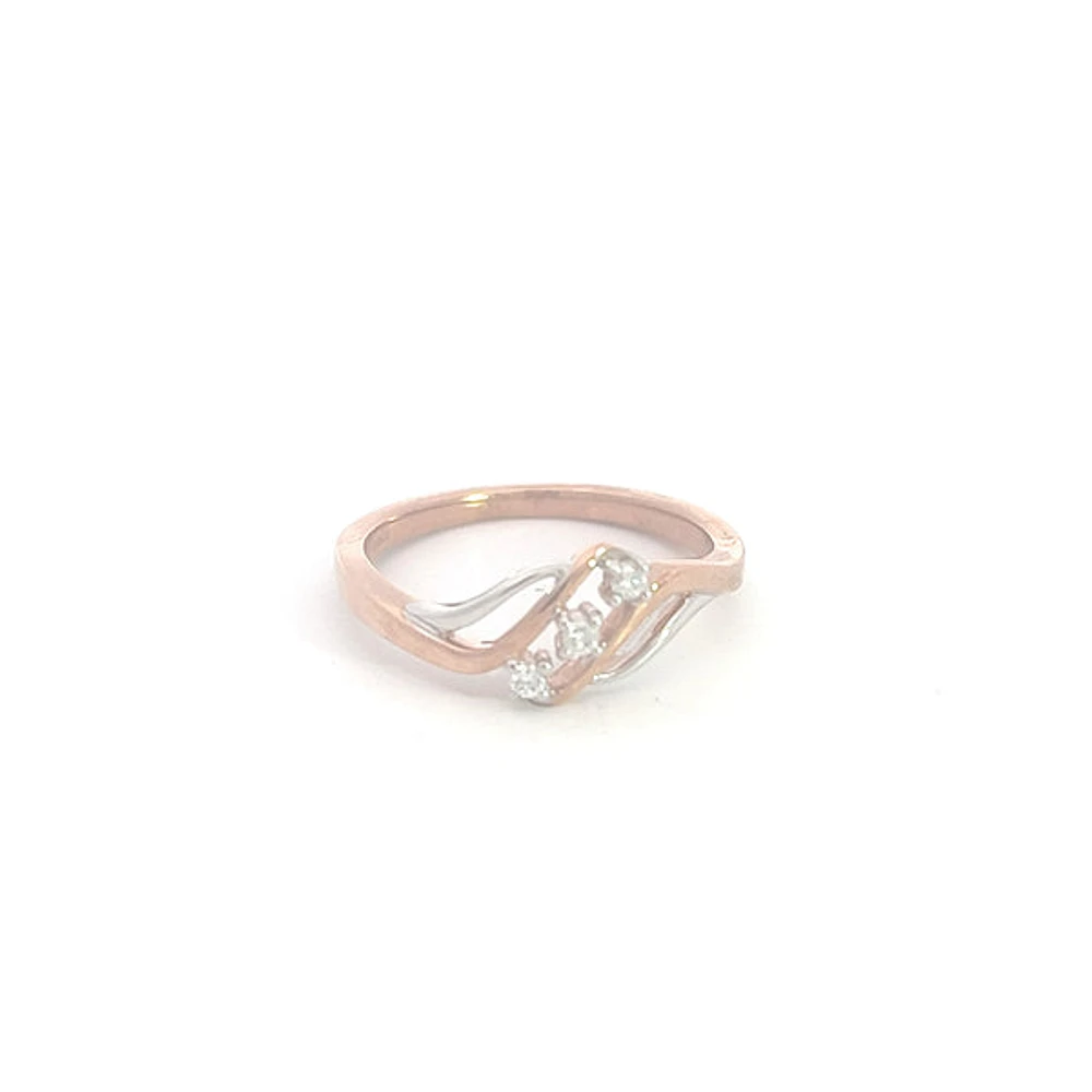 10K White & Rose Gold 0.06cttw Diamond Ring