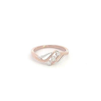 10K White & Rose Gold 0.06cttw Diamond Ring
