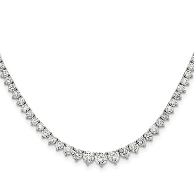 14kw 6.50cttw Lab Grown Diamond Tennis Style Necklace - 16”
