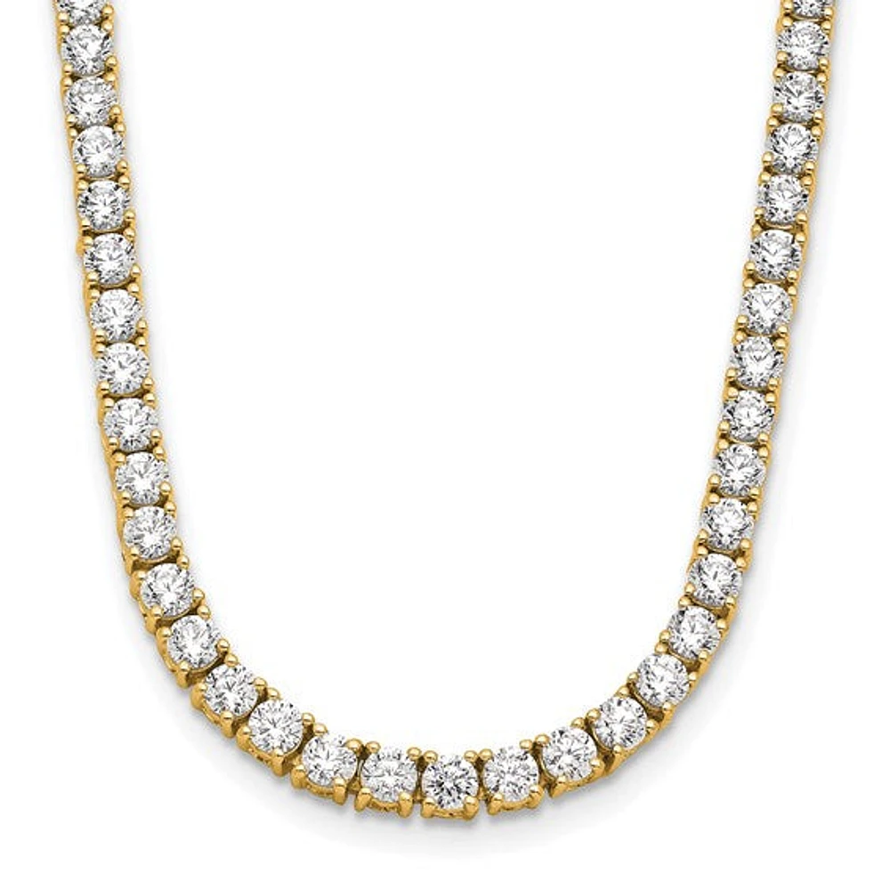 14K Yellow Gold 10.00cttw Lab Grown Diamond Tennis Style Necklace - 16”