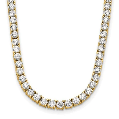 14K Yellow Gold 10.00cttw Lab Grown Diamond Tennis Style Necklace - 16”