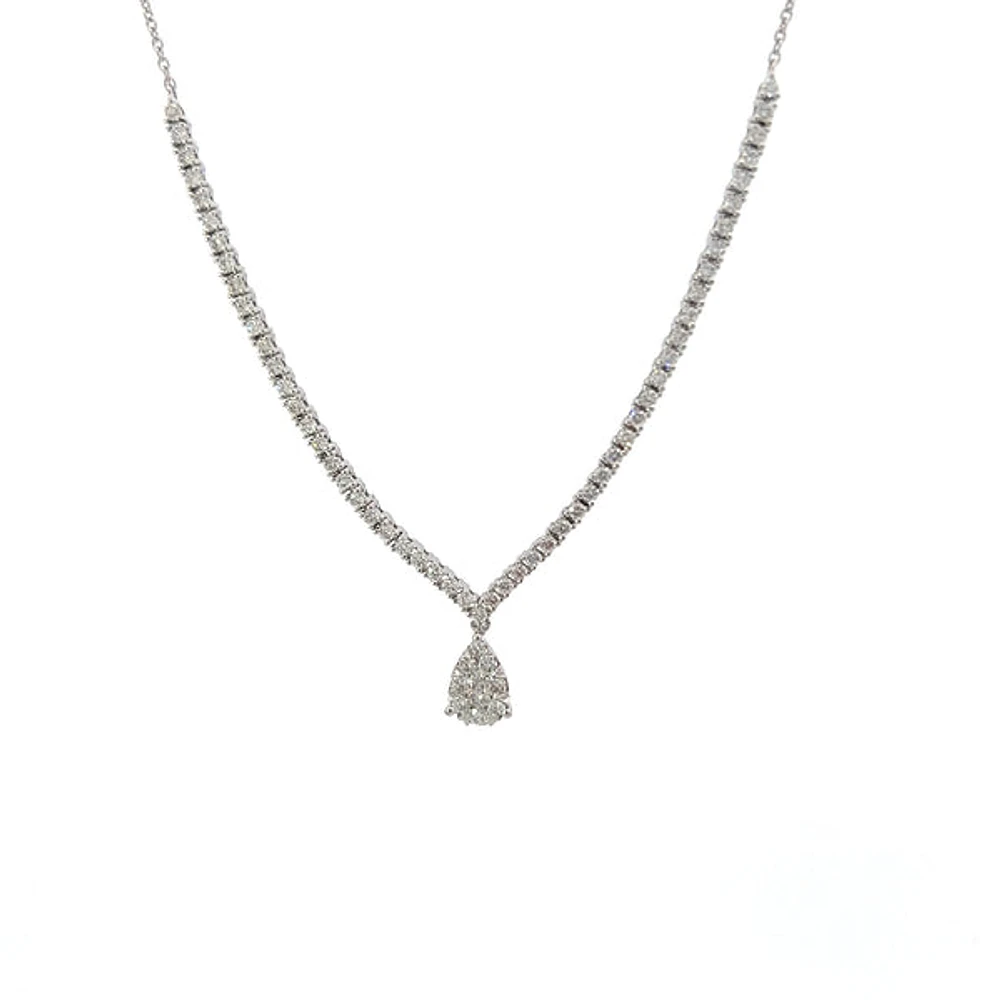 14K White Gold 1.00cttw Diamond Necklace, 18"