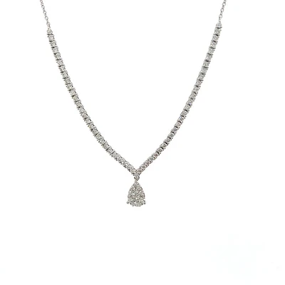 14K White Gold 1.00cttw Diamond Necklace, 18"