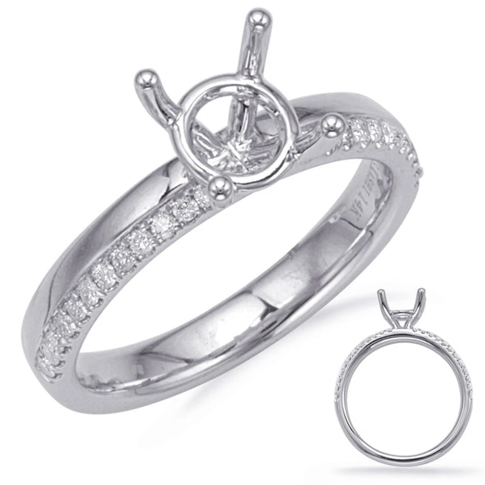 14K 2 Tone Round Brilliant Cut Diamond Ring - Mount Only (No centre diamond) / Gold