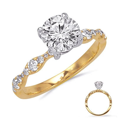 14K 2 Tone Round Brilliant Cut Diamond Ring