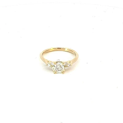 14K Yellow Gold 0.91cttw Lab Grown Cushion Cut Diamond Ring - /