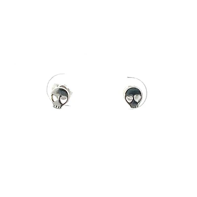 925 Sterling Silver Skull Earrings