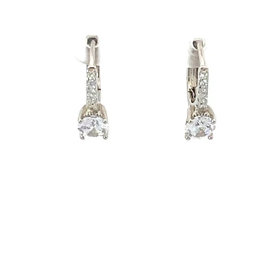 925 Sterling Silver Cubic Zirconia Huggies