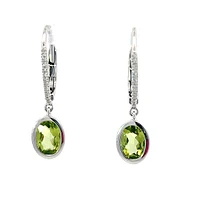 14K Gold Peridot and Diamond Earrings