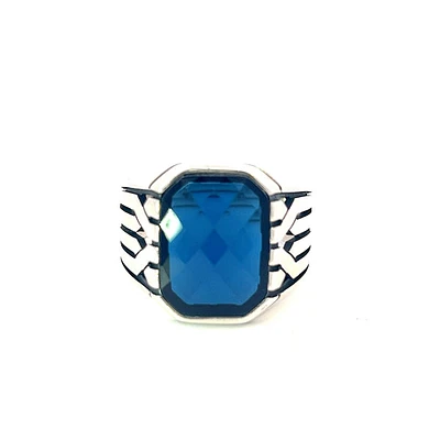 Argent Silver and Synthetic Sapphire Ring