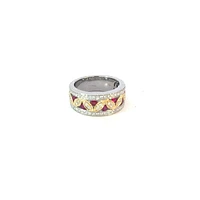 14K White & Yellow Gold Ruby and Diamond Ring - size 6.5