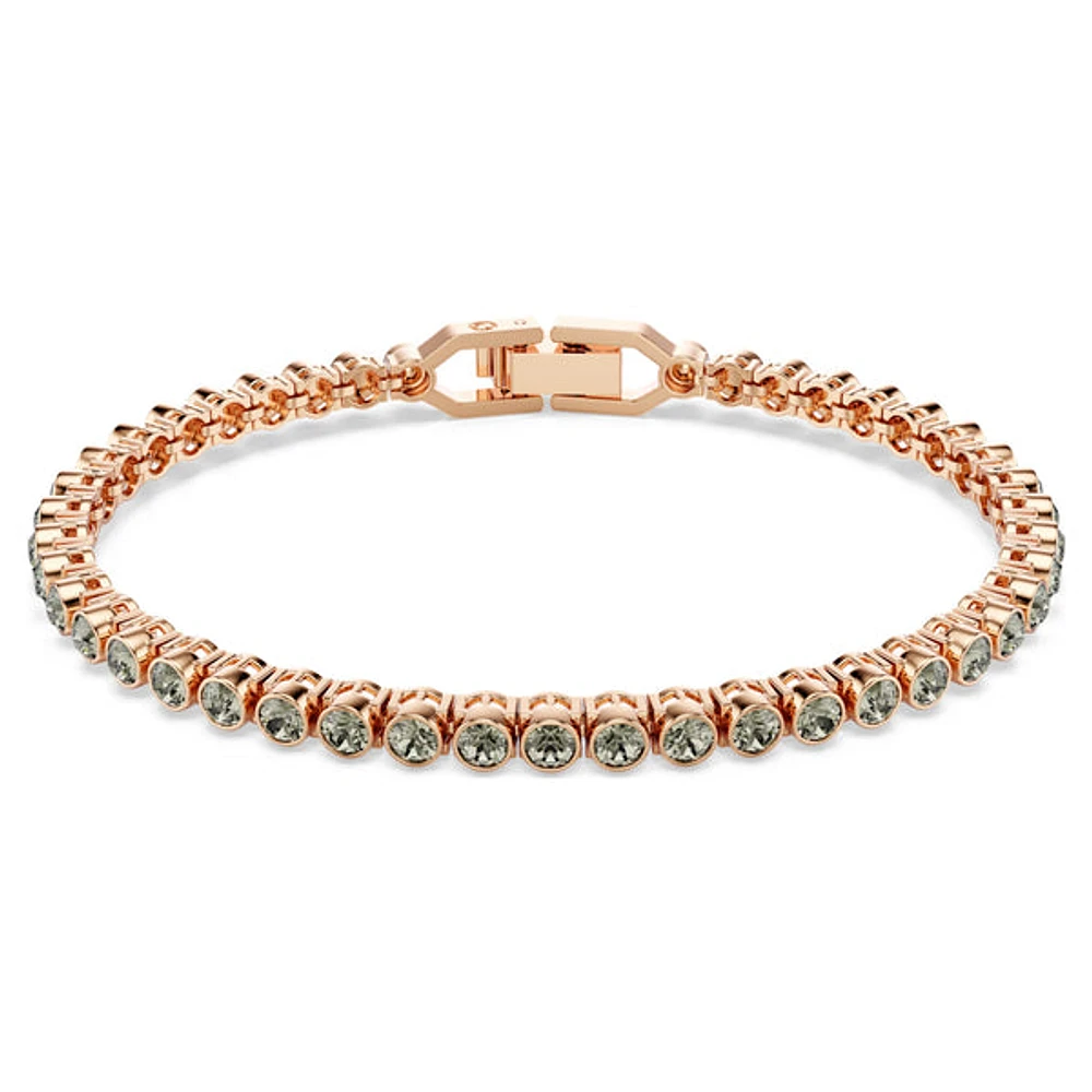 Swarovski Imber Emily Tennis bracelet, Round cut, Black, Rose gold-tone plated 5734240