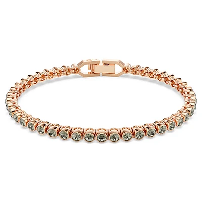 Swarovski Imber Emily Tennis bracelet, Round cut, Black, Rose gold-tone plated 5734240