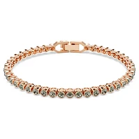 Swarovski Imber Emily Tennis bracelet, Round cut, Black, Rose gold-tone plated 5734240