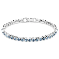 Swarovski Imber Emily Tennis bracelet, Round cut, Blue, Rhodium plated 5734239