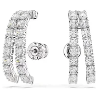Swarovski - Matrix ear cuffs, Round cut, White, Rhodium plated 5705835