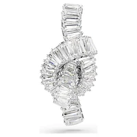Swarovski Matrix tack pin, Baguette cut, Knot, White, Rhodium plated 5731102