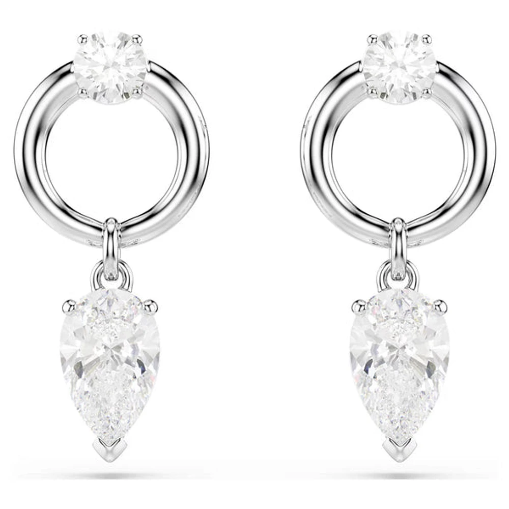 Swarovski Mesmera drop earrings, Mixed cuts, White, Rhodium plated 5723177