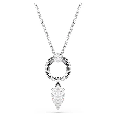 Swarovski Mesmera pendant, Pear cut, White, Rhodium plated 5723146