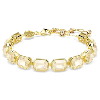 Swarovski Millenia Tennis bracelet, Octagon cut, Caramel, Gold-tone plated 5720912