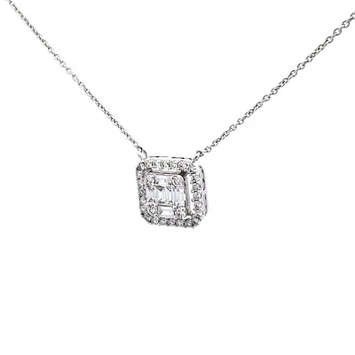 14K White Gold cttw Diamond Pendant
