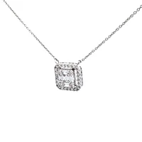 14K White Gold cttw Diamond Pendant