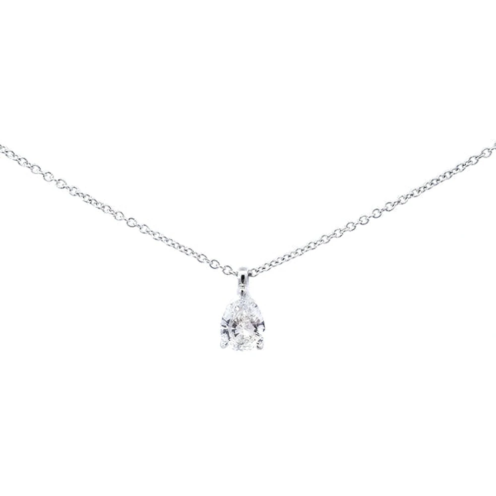 14K Gold Lab Grown cttw Pear Cut Diamond Pendant