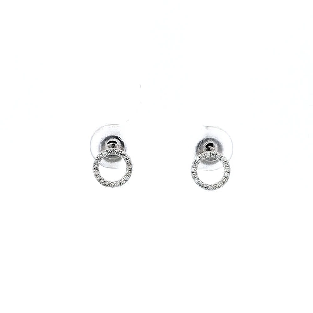 14K White Gold 0.10 cttw Diamond Earrings