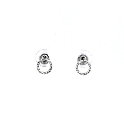 14K White Gold 0.10 cttw Diamond Earrings