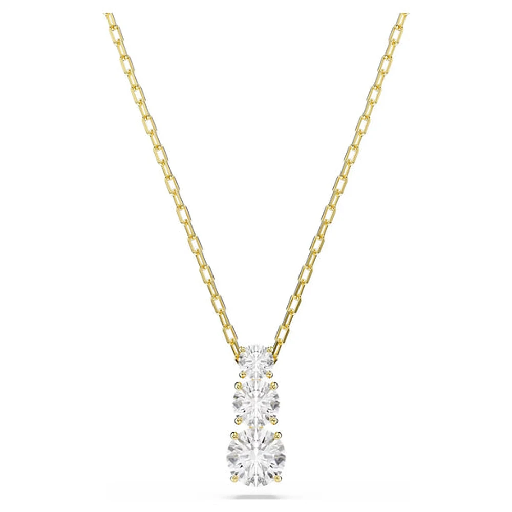 Swarovski Stilla Attract pendant, Round cut, White, Gold-tone plated 5723298