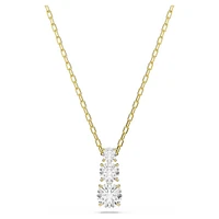 Swarovski Stilla Attract pendant, Round cut, White, Gold-tone plated 5723298