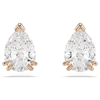Swarovski Stilla stud earrings, Pear cut, White, Rose gold-tone plated 5734248