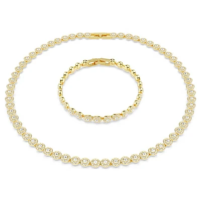 Swarovski - Una Angelic set Round cut, White, Gold-tone plated - 5720506