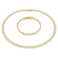 Swarovski - Una Angelic set Round cut, White, Gold-tone plated - 5720506