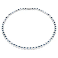 Swarovski Una Angelic Tennis necklace, Round cut, Blue, Rhodium plated 5733402