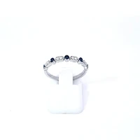 14K White Gold Sapphire & Diamond Ring